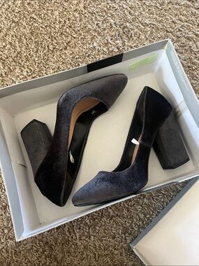 Mossimo Supply Co. Black Velvet Block Heel Pumps